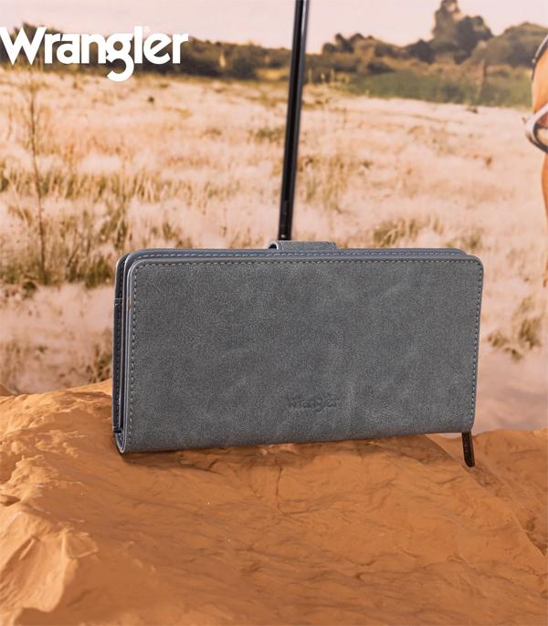Wrangler Floral Tooled RFID Wallet - WG339-W080BR