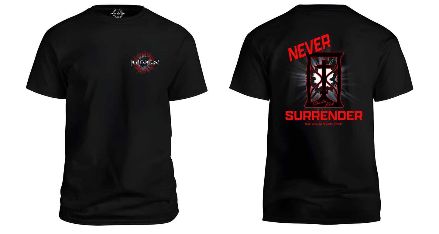 Never Surrender - Charlie Kirk Men's Tee