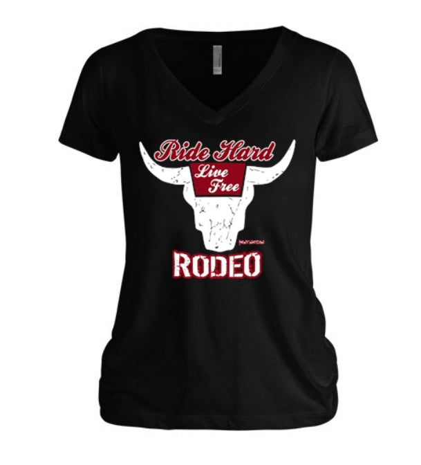 Ride Hard...Live Free Rodeo Women's V-Neck