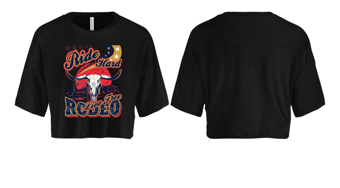 Ride Hard...Live Free Rodeo - Desert - Women's Crop Top