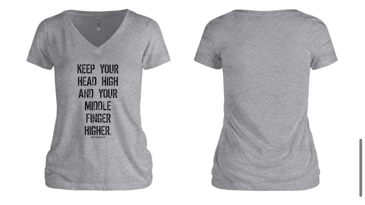 Head High and Middle Finger Higher Women's V-Neck