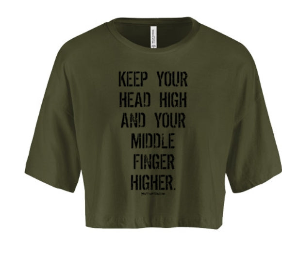Head High And Middle Finger Higher Women's Crop Top