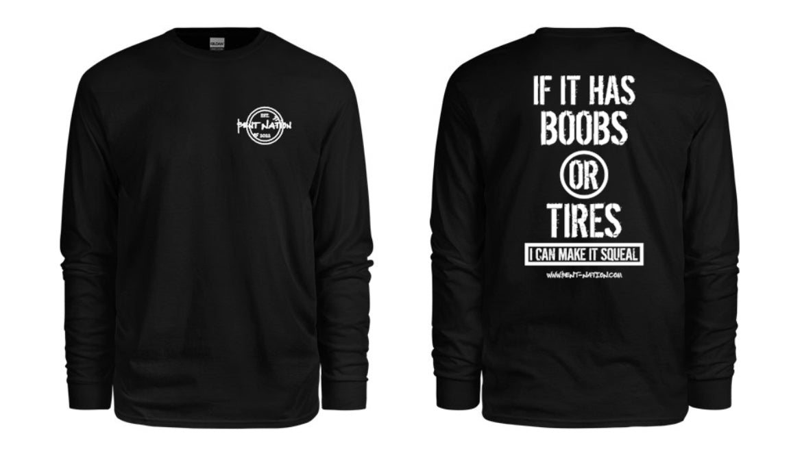 Boobs Or Tires Men's Long Sleeve Shirt