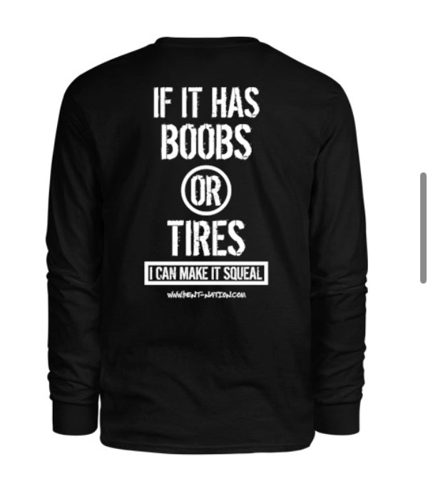 Boobs Or Tires Men's Long Sleeve Shirt