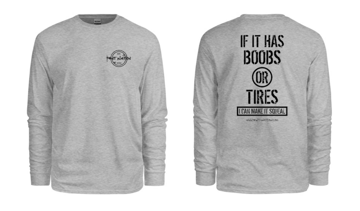 Boobs Or Tires Men's Long Sleeve Shirt