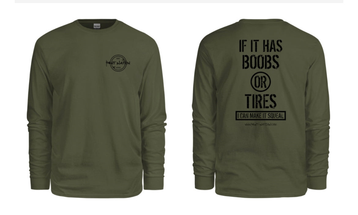Boobs Or Tires Men's Long Sleeve Shirt