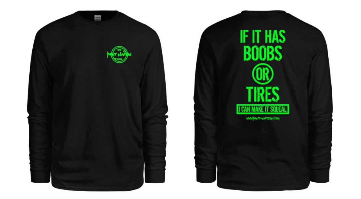 Boobs Or Tires Men's Long Sleeve Shirt
