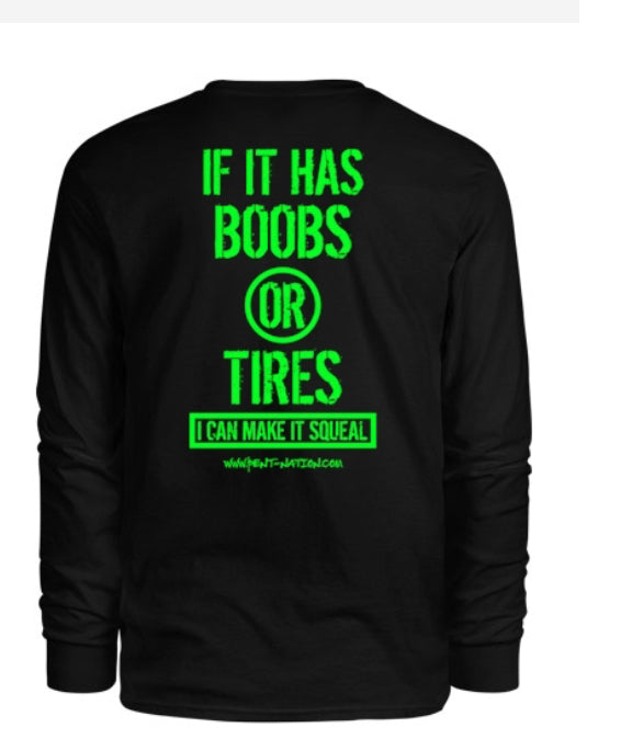 Boobs Or Tires Men's Long Sleeve Shirt