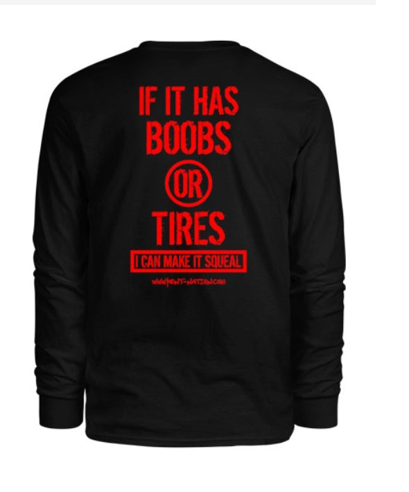 Boobs Or Tires Men's Long Sleeve Shirt