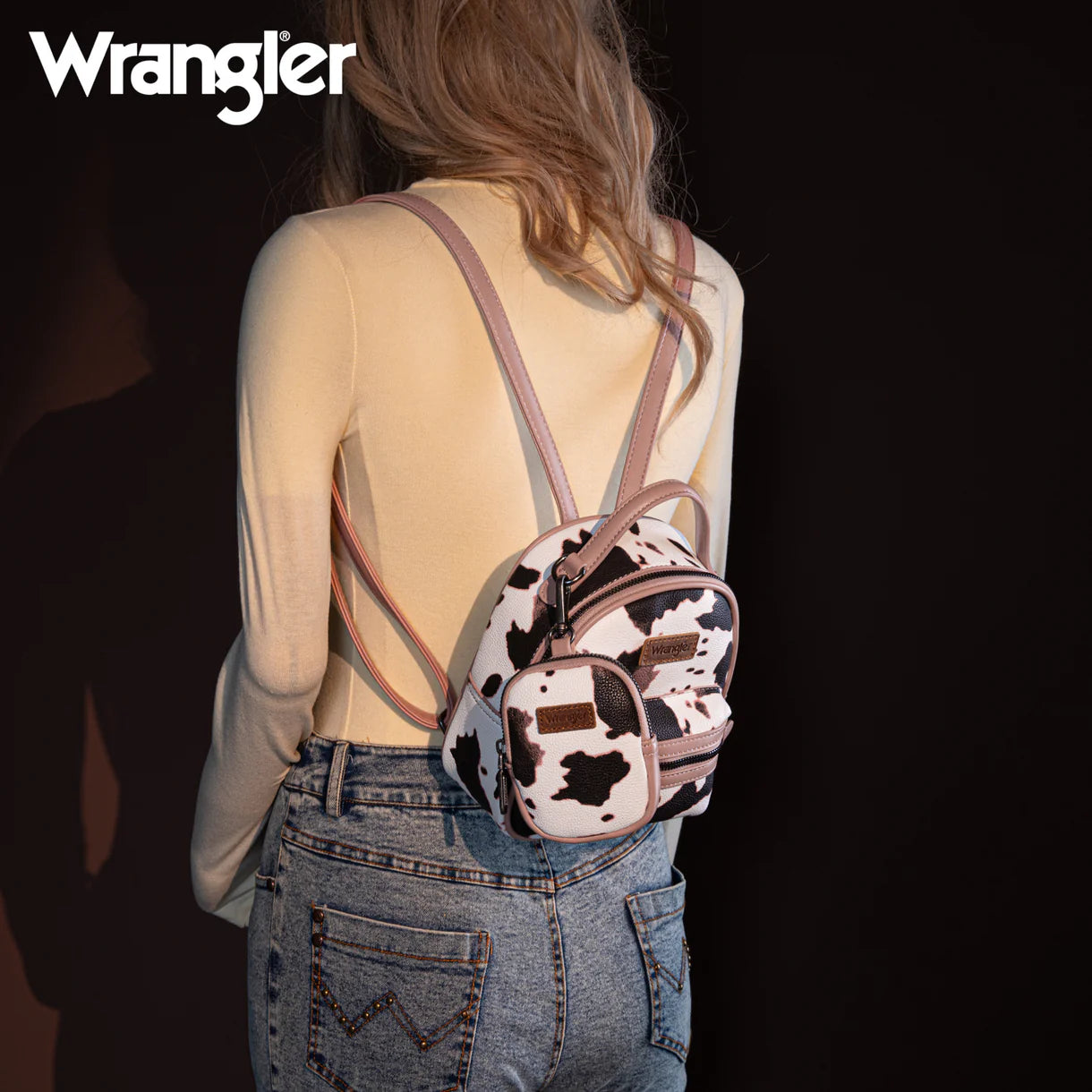 Wrangler Cow Print Mini Backpack With Coin Pouch - WG133-8600