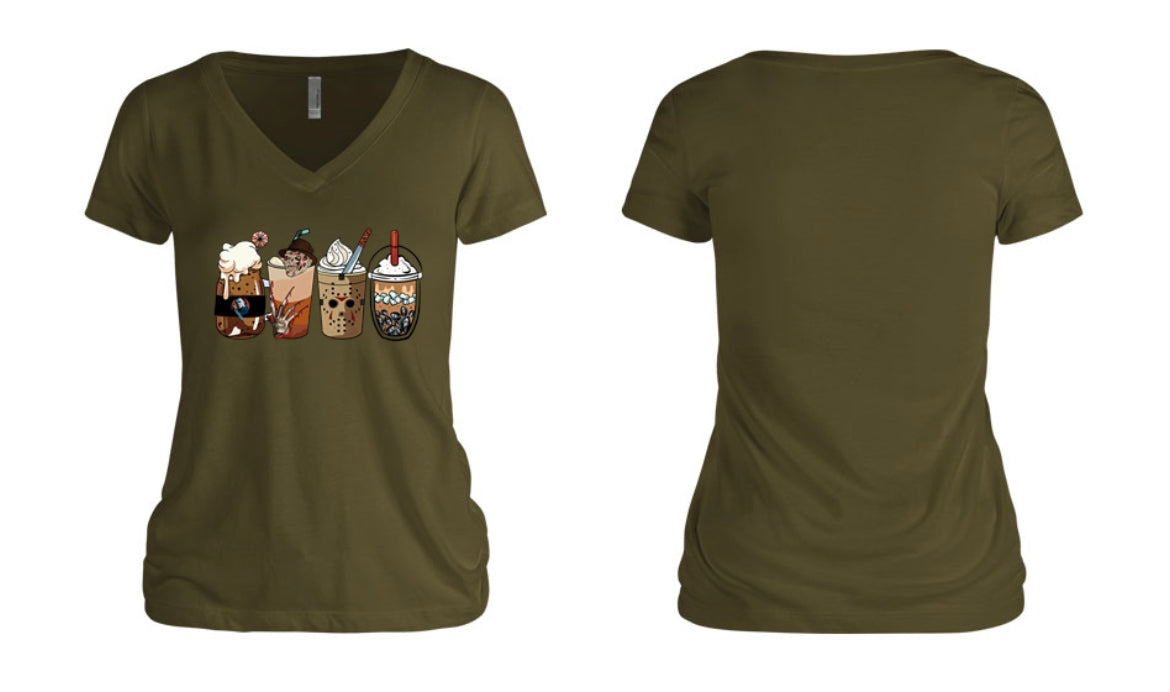 Killer Coffee Halloween Women's V-Neck