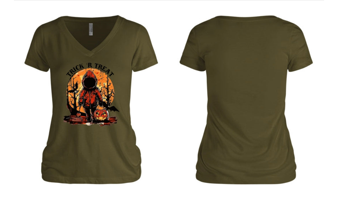 Trick Or Treat Halloween Women's V-Neck