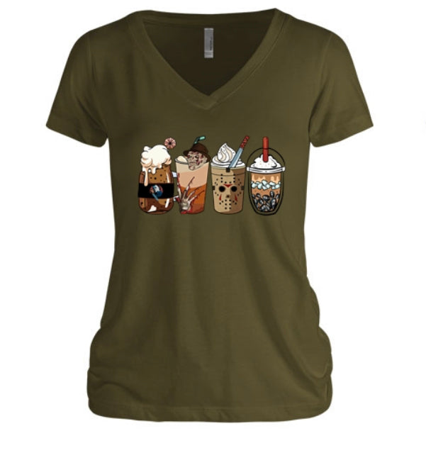 Killer Coffee Halloween Women's V-Neck