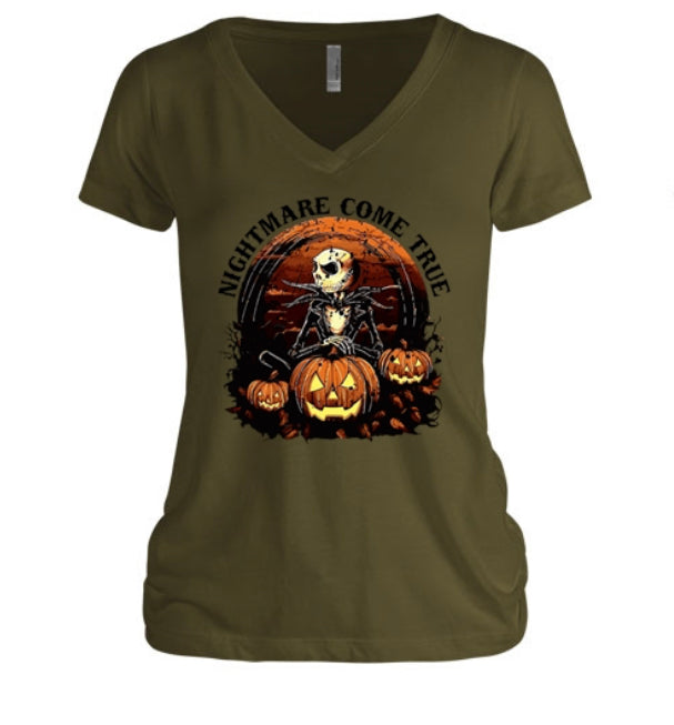 Nightmare Come True - Jack Skellington Halloween Women's V-Neck
