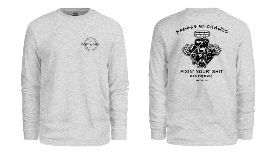 Badass Mechanic Fixin' Your Shit Men's Long Sleeve Shirt