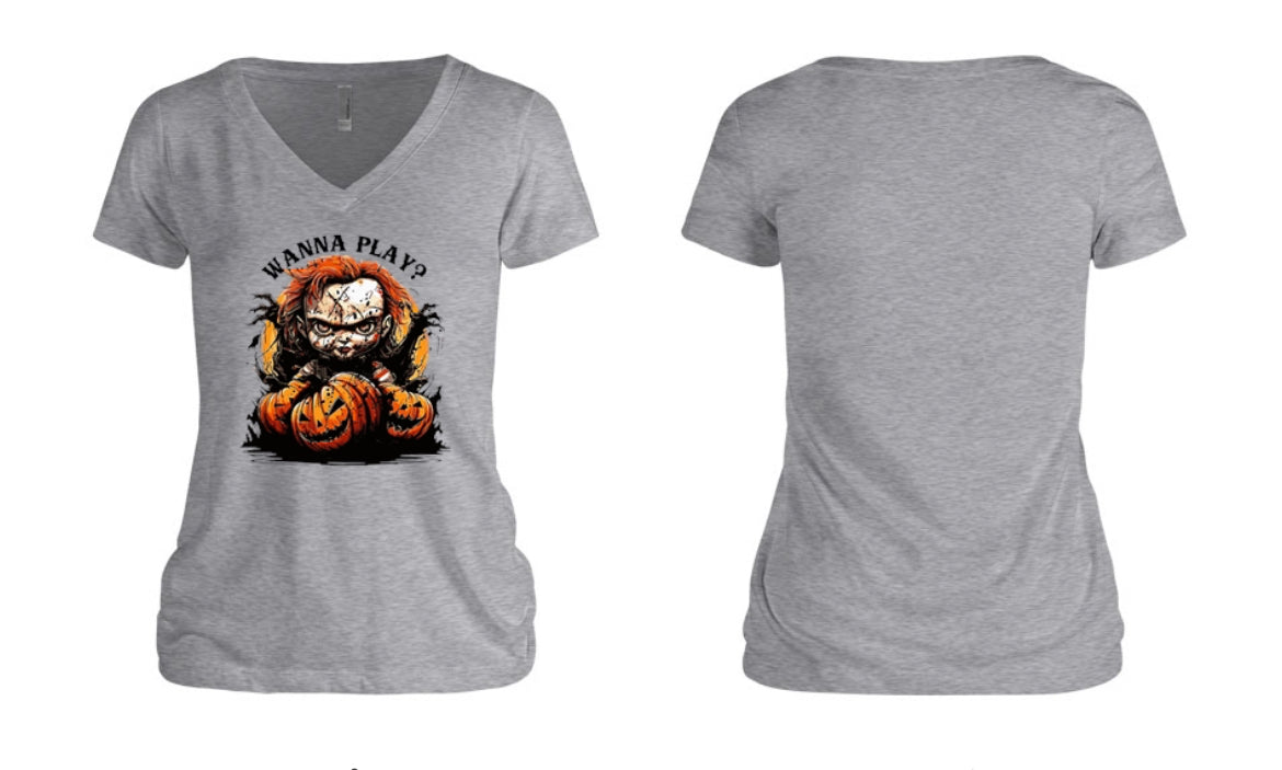 Wanna Play - Chucky Halloween Women's V-Neck