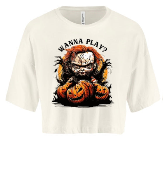 Wanna Play - Chucky Halloween Women's Crop Top
