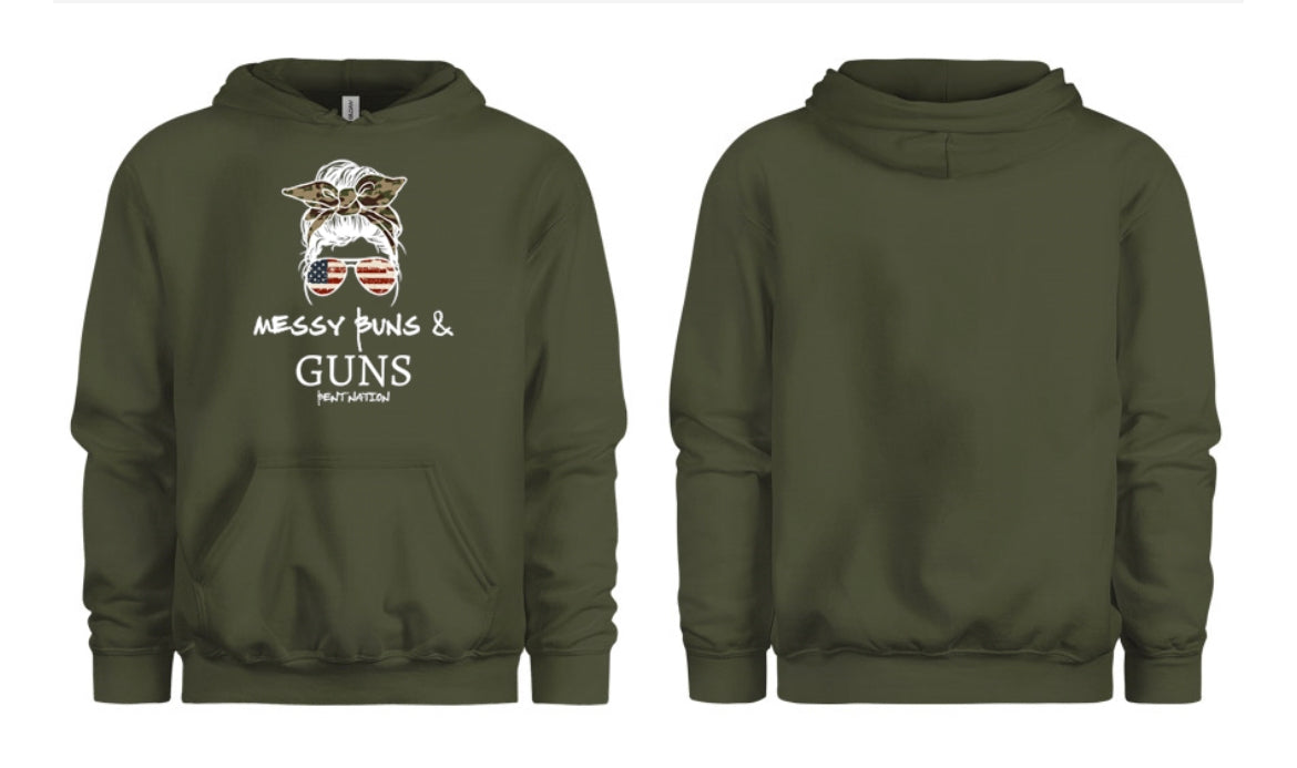 Messy Buns & Guns Women's Hoodie