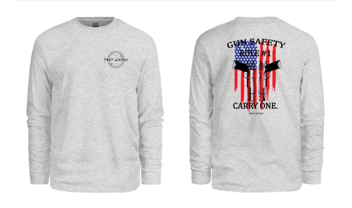 Gun Safety Rule #1 Carry One Men's Long Sleeve Shirt