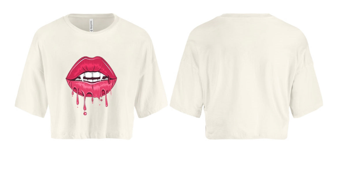 Halloween Fang Lips Women's Crop Top