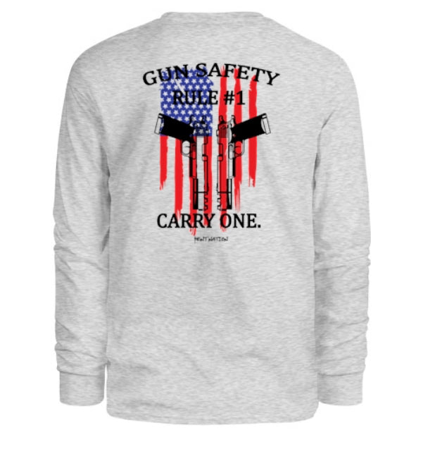 Gun Safety Rule #1 Carry One Men's Long Sleeve Shirt