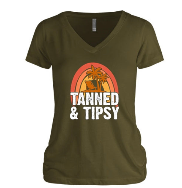 Tanned & Tipsy Women's V-Neck