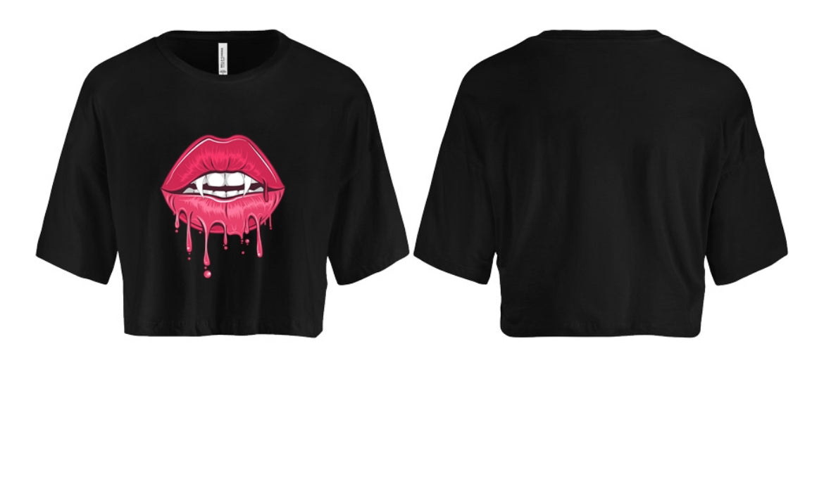 Halloween Fang Lips Women's Crop Top