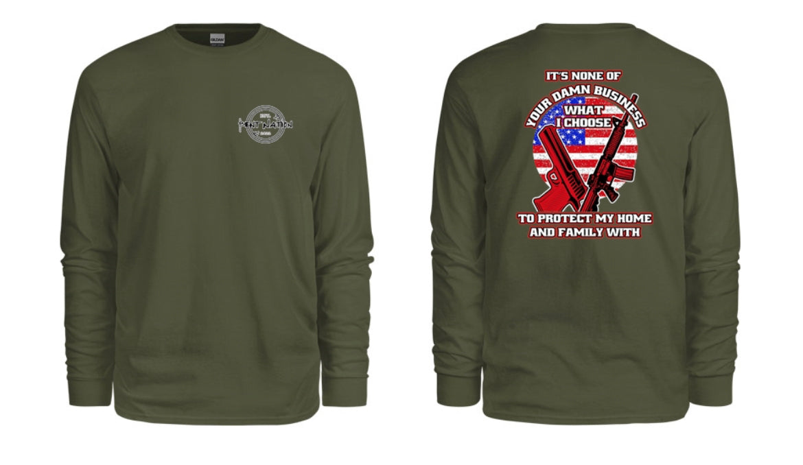 None of Your Damn Business Men's Long Sleeve Shirt