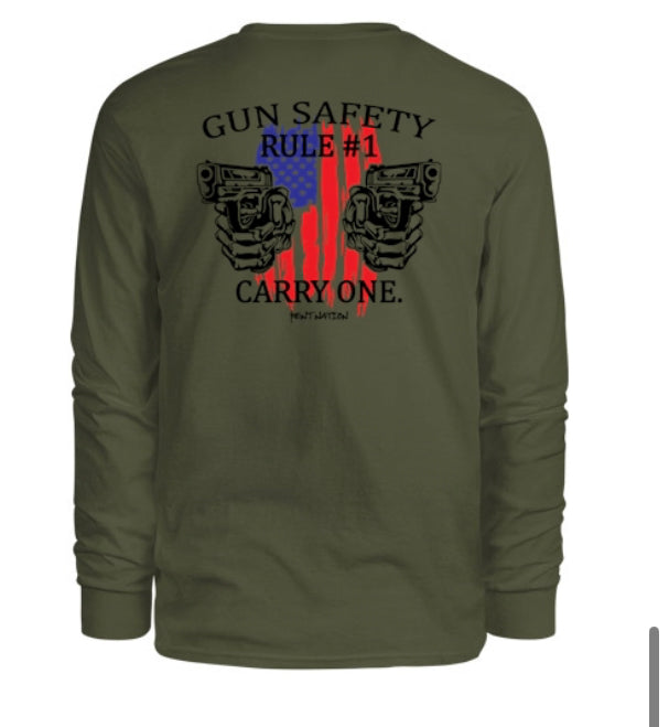 Gun Safety Rule #1 Men's Long Sleeve