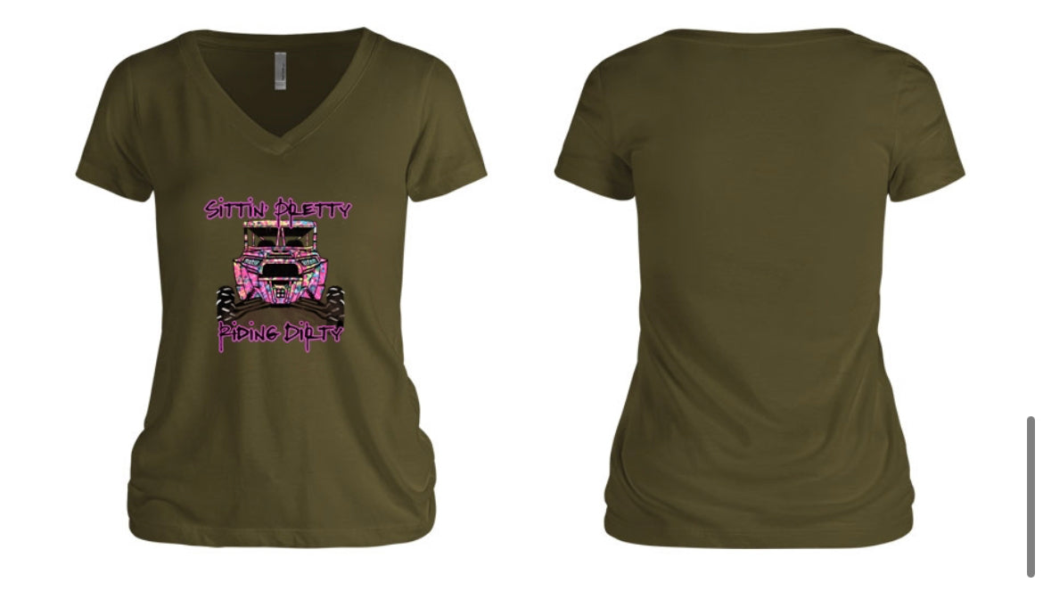 Sittin' Pretty Riding Dirty Women V-Neck
