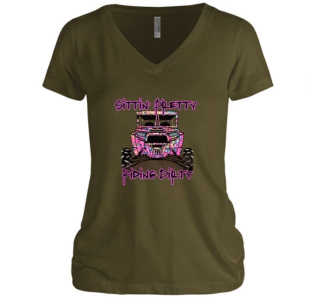 Sittin' Pretty Riding Dirty Women V-Neck