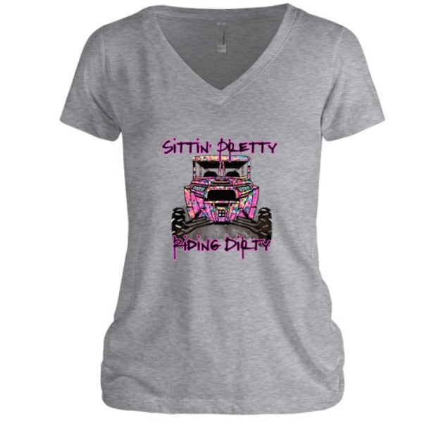 Sittin' Pretty Riding Dirty Women V-Neck