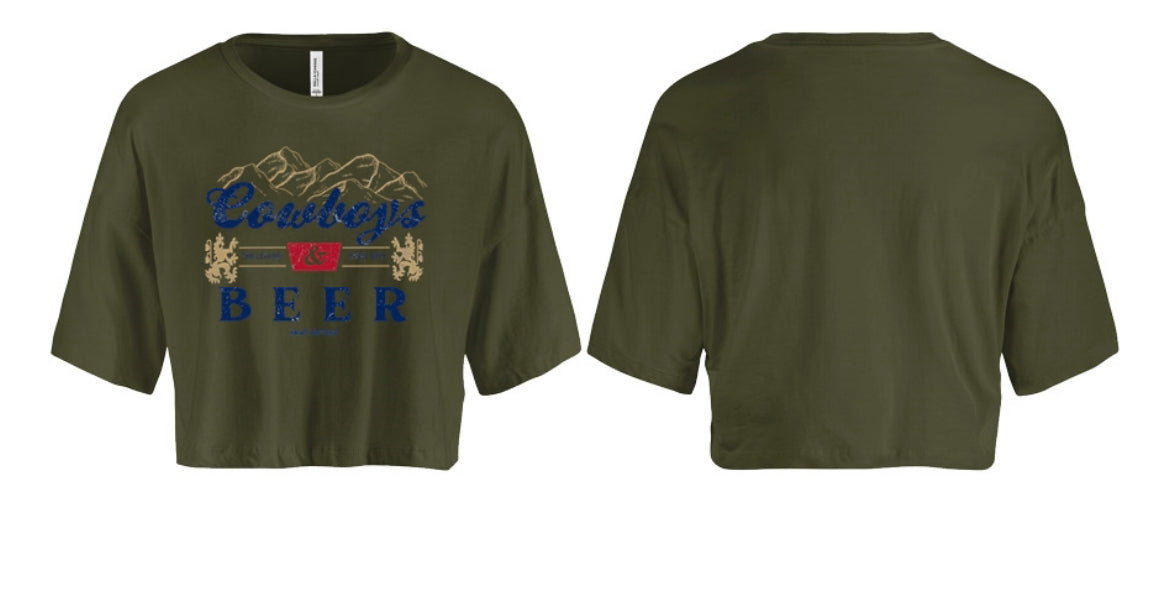 Cowboys & Beer Women's Crop Top