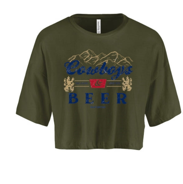 Cowboys & Beer Women's Crop Top