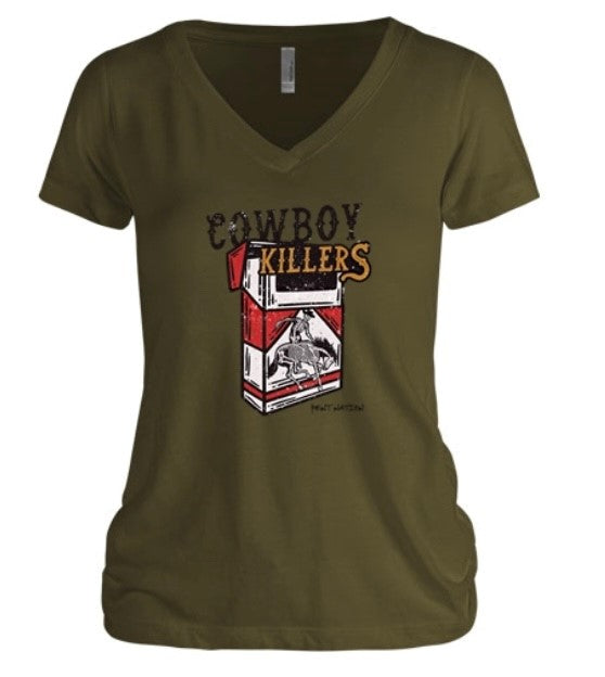 Cowboy Killers Red & White Women's V-Neck