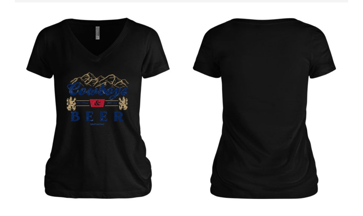 Cowboys & Beer Women's V-Neck