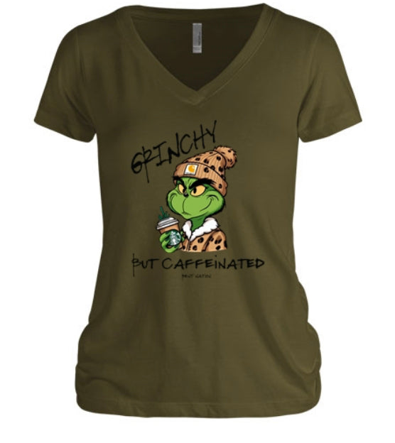 Grinchy But Caffeinated Women's V-Neck