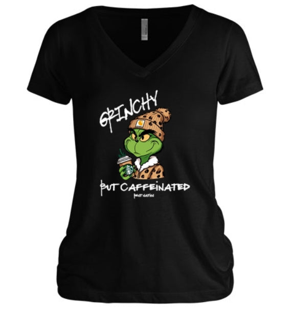 Grinchy But Caffeinated Women's V-Neck