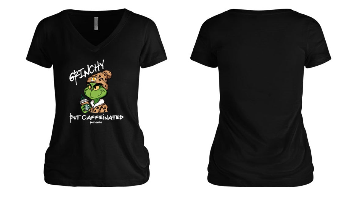 Grinchy But Caffeinated Women's V-Neck