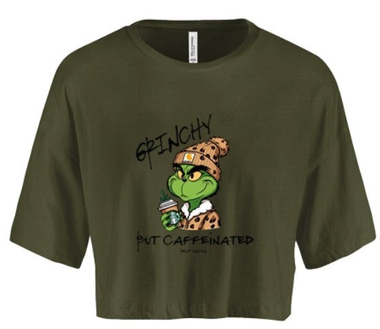 Grinchy But Caffeinated Women's Crop Top