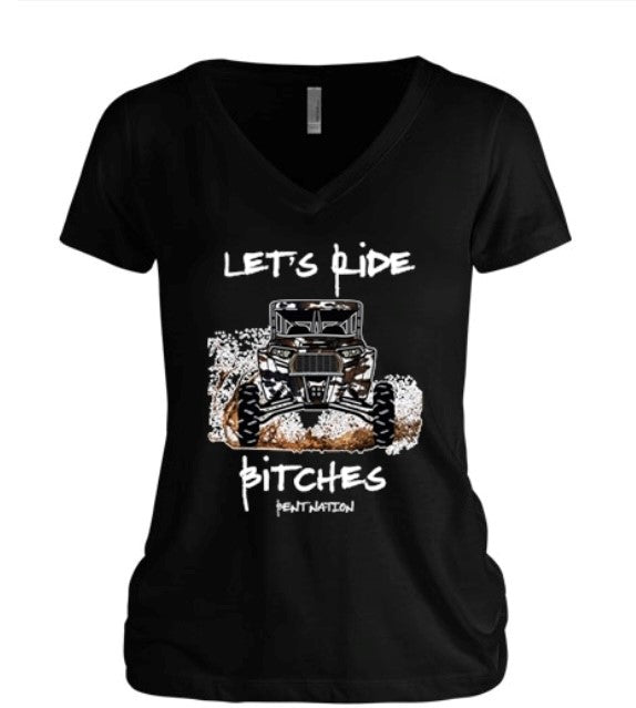 Let's Ride Bitches Women V-Neck