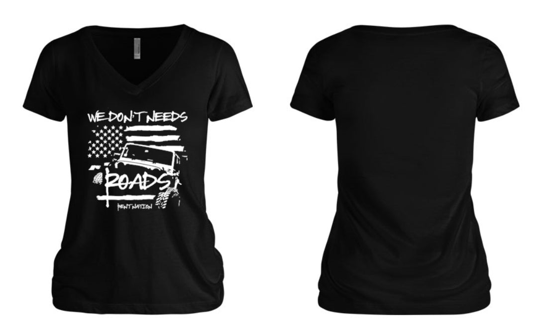 We Don't Need Roads Women's V-Neck