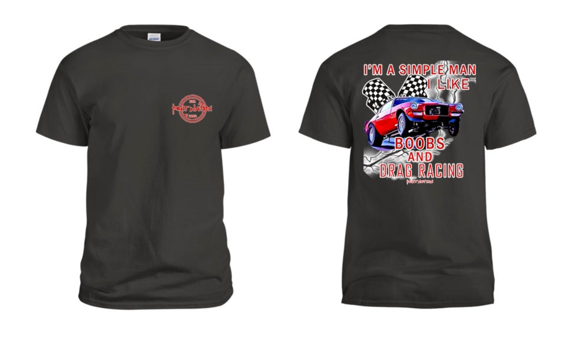 Simple Man I Like Boobs and Drag Racing Men's T-Shirt