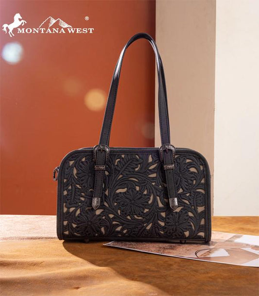 Montana West Tooled Satchel Bag - MW1345-8802