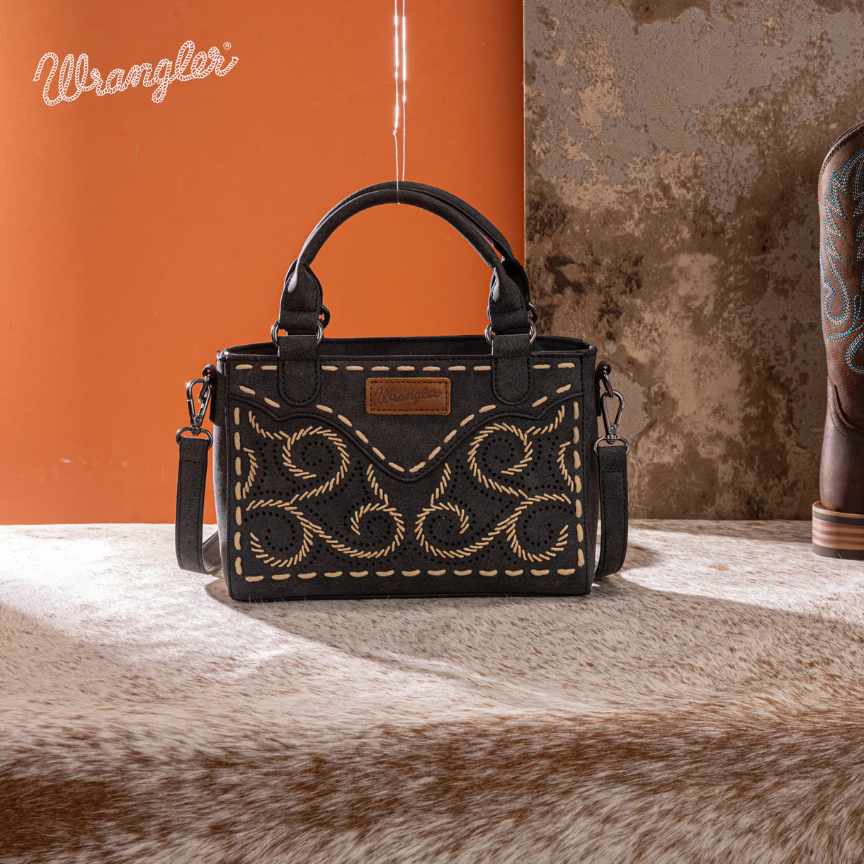 Wrangler Embroidered Swirl Mini Satchel/ Crossbody - WG337-2003