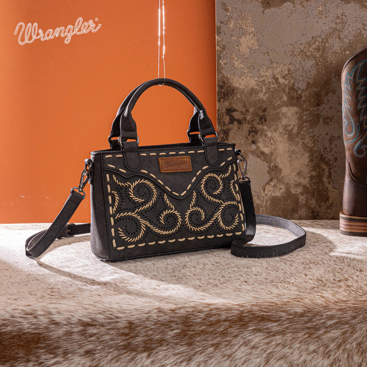 Wrangler Embroidered Swirl Mini Satchel/ Crossbody - WG337-2003