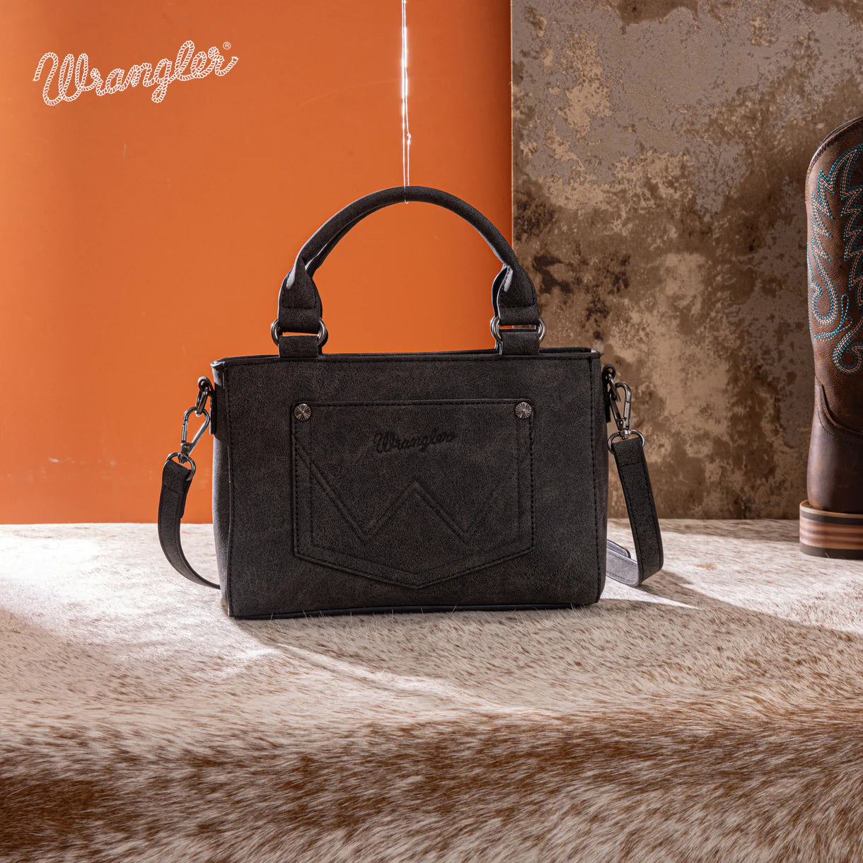Wrangler Embroidered Swirl Mini Satchel/ Crossbody - WG337-2003