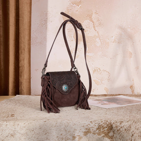 Montana West Embossed Fringe Mini Crossbody - MW1366-8360CF