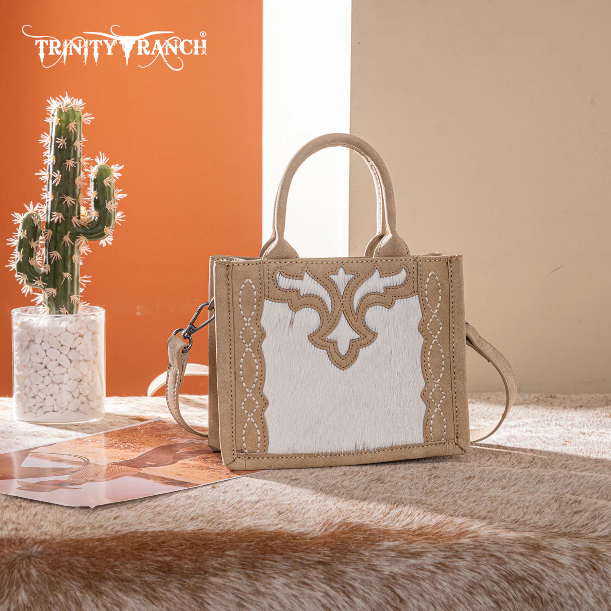 Trinity Ranch Western Hair-On Cowhide Mini Tote/Crossbody - TR198-8121