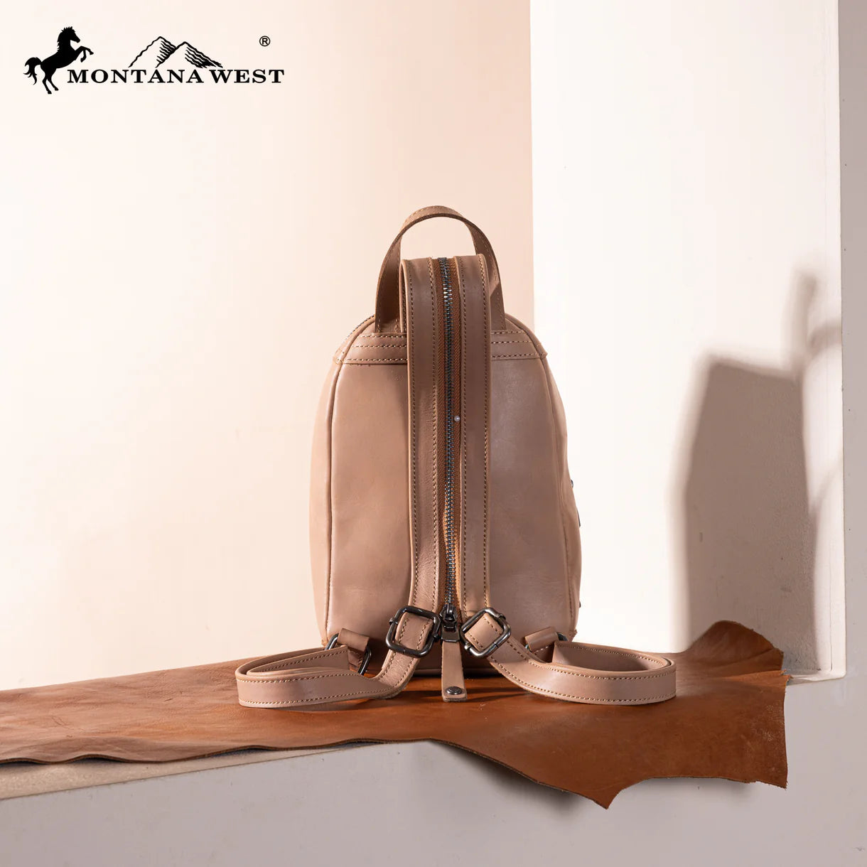 Montana West Genuine Hair-On Cowhide Convertible Sling Backpack - MWR-066